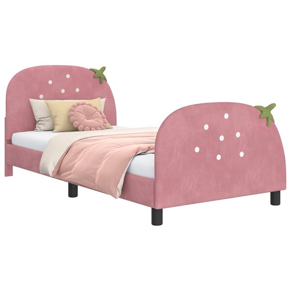 vidaXL Cadre de lit pour enfants avec tête de lit Rose 80 x 200 cm