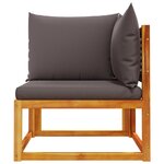 vidaXL Canapé d'angle de jardin avec coussins bois massif d'acacia