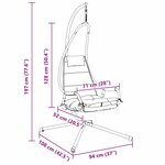 vidaXL Chaise Suspendue avec Support et Coussin Café Acier