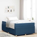 vidaXL Cadre de lit avec matelas avec matelas Bleu 120 x 200 cm tissu