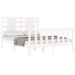 vidaXL Cadre de lit sans matelas blanc 120x200 cm bois de pin massif