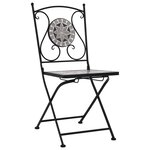 vidaXL Mobilier de bistro 3 Pièces mosaïque Carreaux céramiques Gris