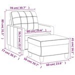 vidaXL Fauteuil avec repose-pied Gris 60 cm Similicuir