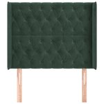 vidaXL Tête de lit avec oreilles Vert foncé 103x16x118/128 cm Velours