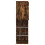 vidaXL Meuble TV avec lumières LED chêne fumé 30 5x30x102 cm