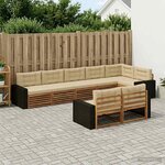 vidaXL Ensemble de canapés d'extérieur 8 pc Naturel et Beige