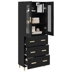 vidaXL Haut Armoire avec tiroir Chêne noir 69 5 x 34 x 180 cm