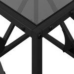 vidaXL Table basse avec dessus en verre noir 40x40x41 cm acier