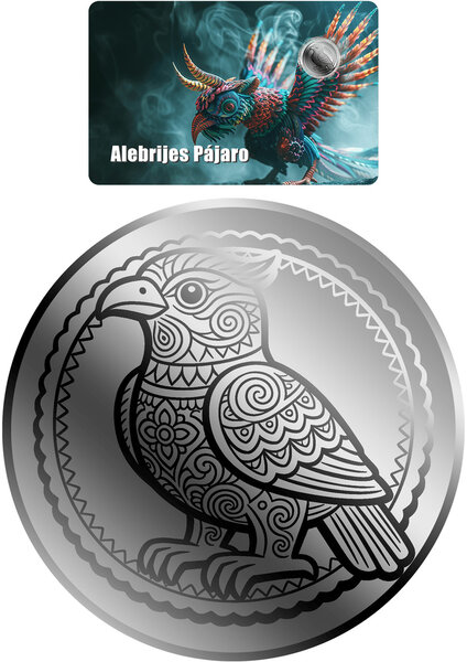 Monnaie ALEBRIJE PAJARO 1/500 Oz Platine 25$ Liberia 2026