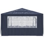 vidaXL Tente de réception avec parois latérales 4x4 m Bleu 90 g/m²