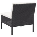 vidaXL Salon de jardin 3 Pièces avec coussins Résine tressée Noir