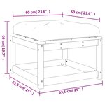 vidaXL Repose-pied de jardin avec coussins bois massif de pin