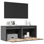 vidaXL Armoires murales 2 Pièces Gris 45x30x35 cm Bois de pin massif