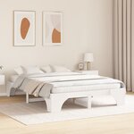 vidaXL Cadre de lit Blanc Bois massif 160 x 200 cm Durable