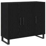Buffet vidaXL avec 3 portes en chêne noir 90x34x80 cm en bois d'ingénierie