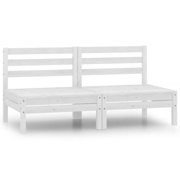 vidaXL Canapés centraux de jardin 2 Pièces blanc bois de pin massif