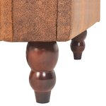 vidaXL Canapé à 2 places convertible accoudoir daim synthétique marron