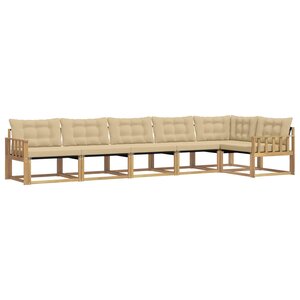 vidaXL Ensemble de canapés d'extérieur 6 pc Blanc et Beige