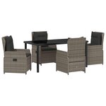 vidaXL Ensemble de salle à manger pour jardin 5 Pièces Gris polyrotin