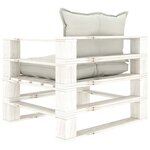 vidaXL Canapé palette de jardin avec coussins beige Bois