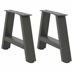 vidaXL Pieds de table basse en forme de A 2 pièces Anthracite 30 x (30-31) cm Acier
