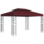 vidaXL Pavillon 3 97 x 2 96 x 2 68 m Bordeaux Polyester et Acier