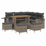 vidaXL Ensemble de canapé de jardin 9 Pièces Gris polyrotin