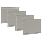 vidaXL Coussins de siège 4 pc Polyester Gris clair 47 x 36 x 2 cm