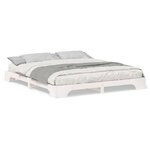 vidaXL Cadre de lit surélevé Blanc 180 x 210 cm Bois massif en pin