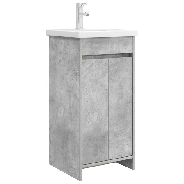 vidaXL Meuble de salle de bain avec évier Gris béton 42 x 40 x 84 5 cm