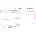 Bureau table poste de travail meuble d'ordinateur informatique étude d'angle chêne 200 x 50 x 76 cm bois d'ingénierie brun 02_0023677