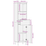 vidaXL Armoire de salle de bain noir 38x33x160 cm bois massif manguier