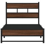 vidaXL Cadre de lit en métal sans matelas chêne marron 90x200 cm
