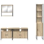 vidaXL Ensemble de mobilier de salle de bain 4 Pièces Chêne sonoma Moyen