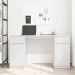 Bureau vidaXL Blanc 140x49x76 cm en bois d'ingénierie