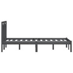 vidaXL Cadre de lit sans matelas gris bois massif 200x200 cm