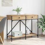 vidaXL Table console avec tiroir Chêne artisanal 100 x 39 x 78 5 cm