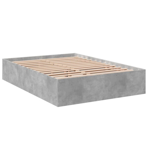 vidaXL Cadre de lit gris béton 140x200 cm bois d'ingénierie