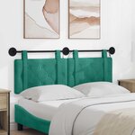 vidaXL Tête de lit suspendue Avec lumière LED Turquoise Velours