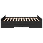 vidaXL Cadre de lit et tiroirs noir 120x190 cm bois d'ingénierie