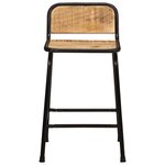 vidaXL Tabourets de bar lot de 2 Pièces bois massif manguier brut