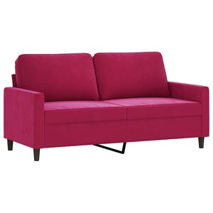 vidaXL Canapé à 2 places Rouge bordeaux 140 cm Velours