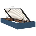 vidaXL Lit de rangement LED avec matelas Bleu 180 x 200 cm Tissu