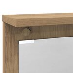 vidaXL Porte-manteau mural avec miroir chêne artisanal 84 x 10 x 80 cm