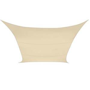 Perel Voile d'ombrage  perméable  respirant  5 x 5 m  180 g/m²  PEHD  carré  champagne