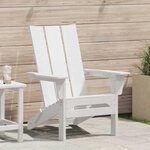 vidaXL Chaise Adirondack pliable blanche 74 5 x 80 5 x 90 cm en HDPE