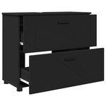 vidaXL Cabinet de salle de bain avec tiroir Noir 76 5 x 35 x 64 cm