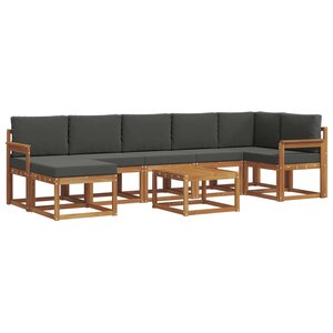 vidaXL Ensemble de canapés d'extérieur 8 pc Naturel et Anthracite