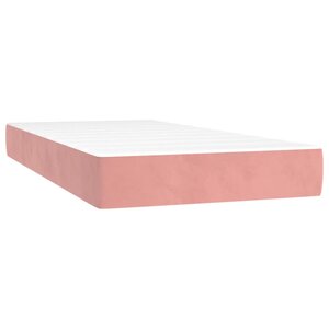 vidaXL Matelas de lit à ressorts ensachés fermeté moyenne rose 120x190x20 cm velours