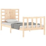 vidaXL Cadre de lit avec tête de lit 90x200 cm bois massif